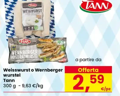 Weisswurst o Wernberger wurstel Tann