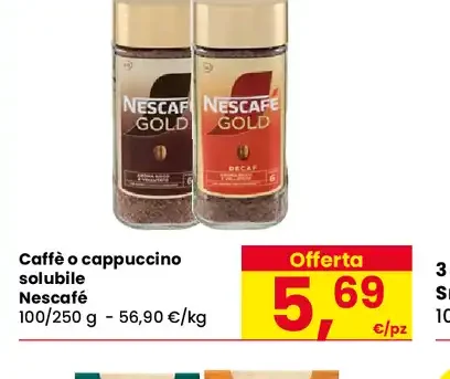 Caffè o cappuccino solubile