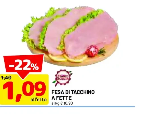 Fesa di tacchino a fette