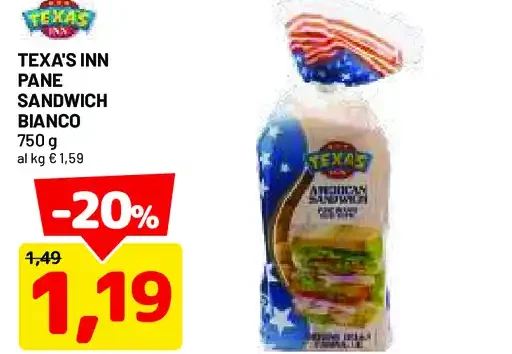 Pane sandwich bianco
