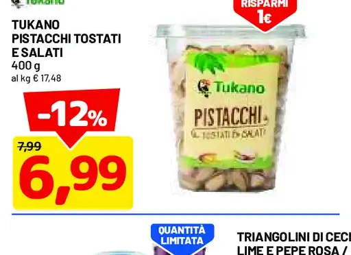 Pistacchi tostati e salati