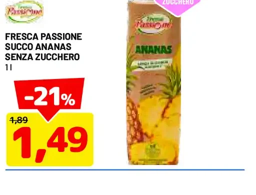 Fresca Passione succo ananas senza zucchero