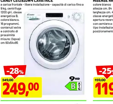 Lavatrice Candy CS1292DW4