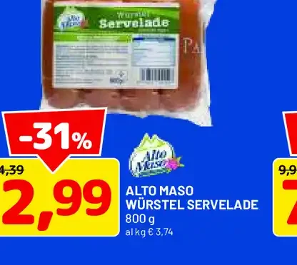 Würstel servelade Alto Maso