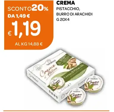 Crema pistacchio, burro di arachidi