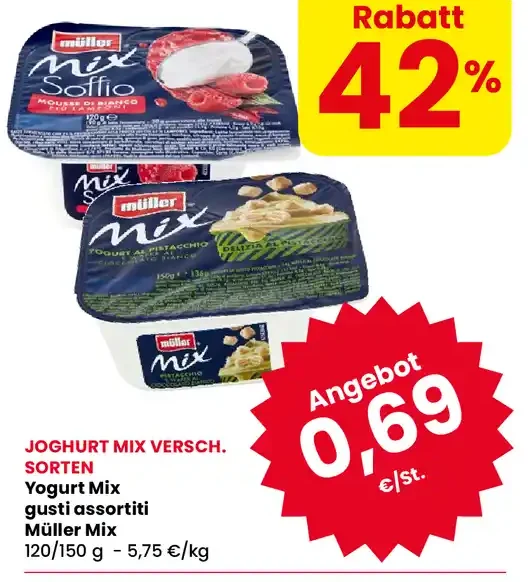 Yogurt Mix gusti assortiti Müller Mix