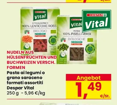 Pasta di legumi o grano saraceno