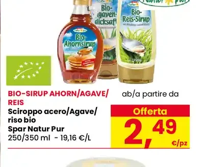 Sciroppo acero/agave/riso bio