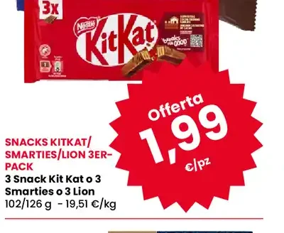 Snack KitKat Smarties o Lion