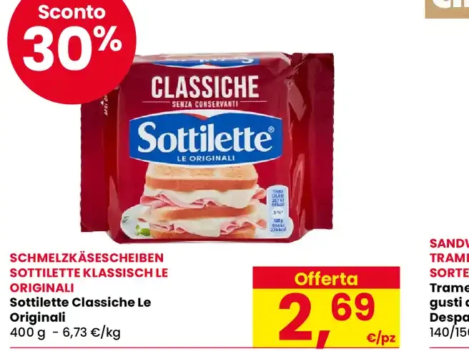 Fette di formaggio fuso classiche