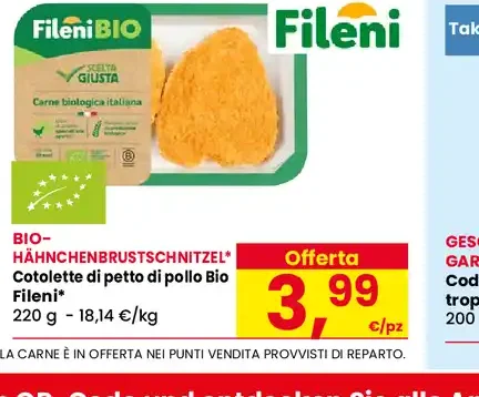 Cotolette di petto di pollo Bio