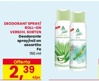 Deodorante spray/roll-on assortito Fa