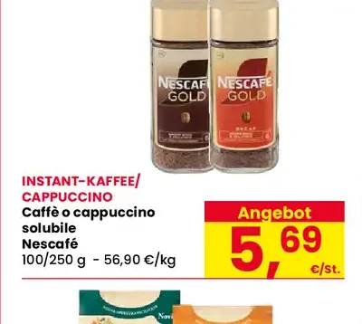 Caffè o cappuccino solubile Nescafé
