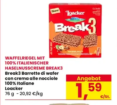 Wafer Break 3 con crema alle nocciole