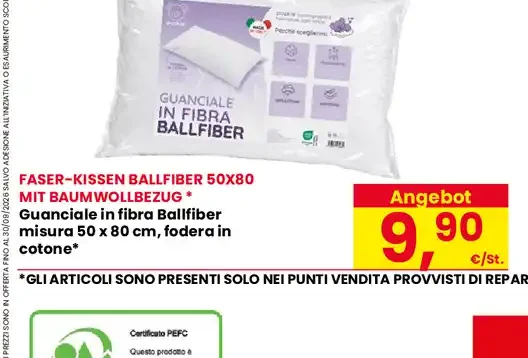 Guanciale in fibra Ballfiber