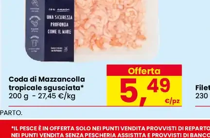 Coda di mazzancolla tropicale sgusciata