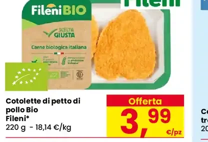Cotolette di petto di pollo Bio Fileni
