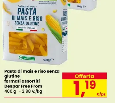 Pasta di mais e riso senza glutine