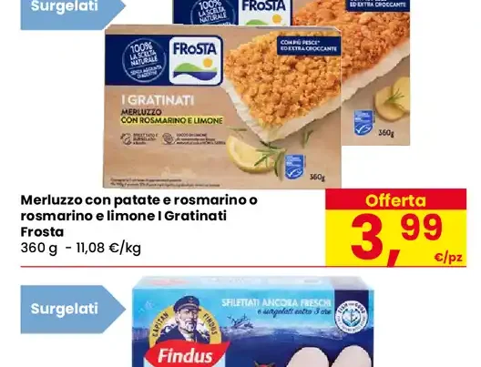 Merluzzo con patate e rosmarino o rosmarino e limone I Gratinati Frosta