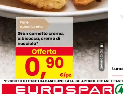 Gran cornetto crema, albicocca, crema di nocciola