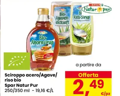 Sciroppo acero/Agave/riso bio Spar Natur Pur
