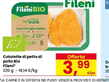 Cotolette di petto di pollo Bio Fileni