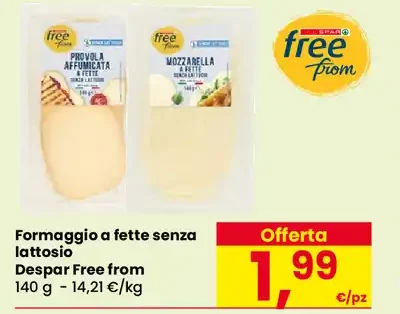 Formaggio a fette senza lattosio