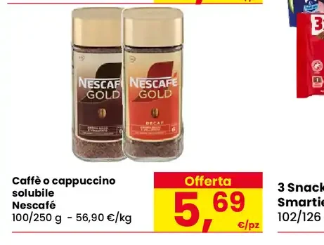 Caffè o cappuccino solubile Nescafé