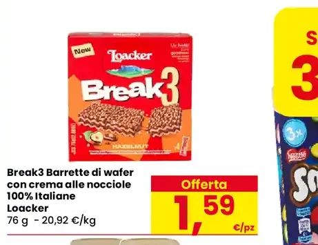 Break3 barrette di wafer con crema alle nocciole