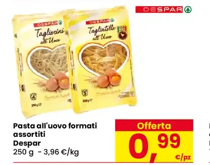 Pasta all'uovo formati assortiti