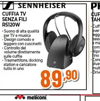 Cuffia TV senza fili RS120W