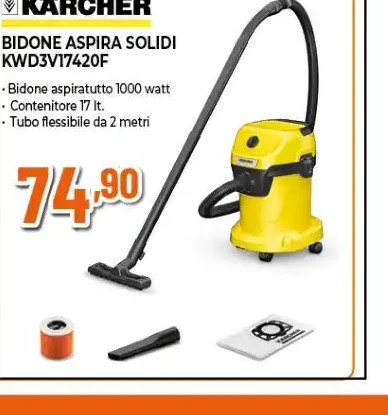 Bidone aspira solidi KWD3V17/20F