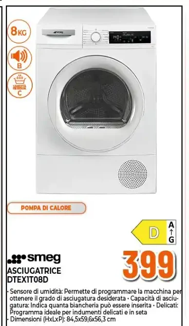 Smeg Asciugatrice DTXI8O