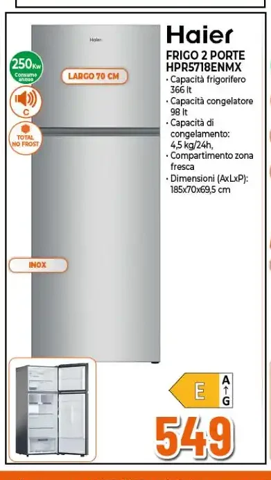 Haier Frigo 2 Porte HPR5718ENMX