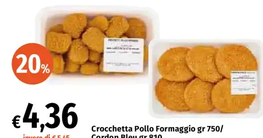 Crocchetta pollo formaggio e cordon bleu