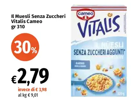 Muesli Senza Zuccheri Aggiunti Vitalis Cameo