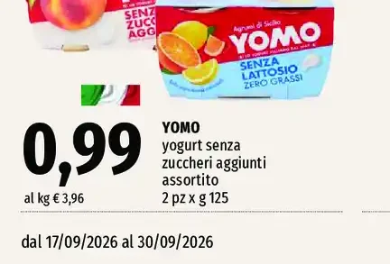 yogurt senza zuccheri aggiunti assortito