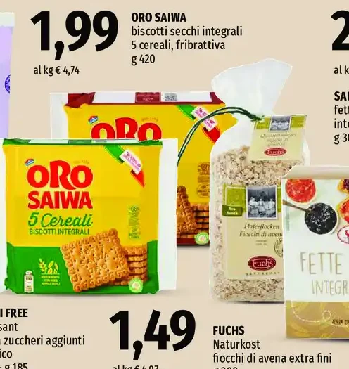 Oro Saiwa biscotti secchi integrali