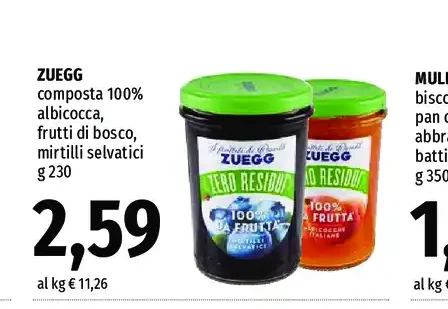 Zuegg composta 100% albicocca frutti di bosco mirtilli selvatici