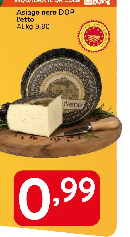 Asiago nero DOP l'etto