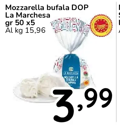 Mozzarella bufala DOP La Marchesa gr 50 x 5
