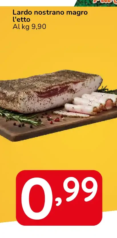 Lardo nostrano magro l'etto