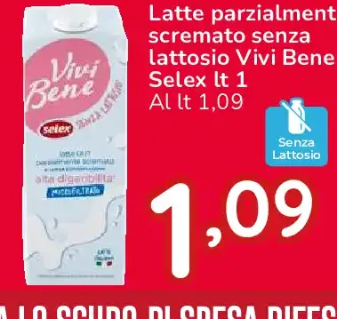Latte parzialmente scremato senza lattosio