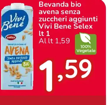 Bevanda bio avena senza zuccheri aggiunti