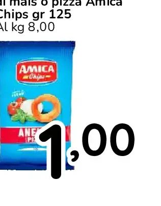 Anelli di mais/palline di mais o pizza Amica Chips
