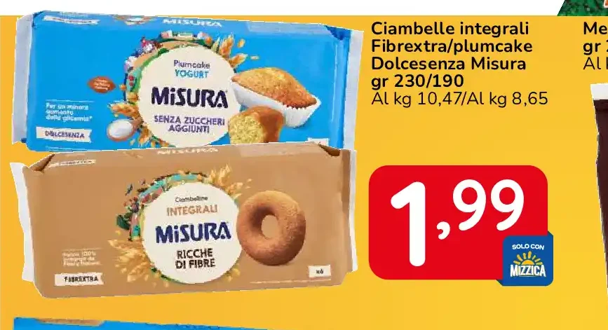 Ciambelle integrali Fibrextra/Plumcake Dolcesenza Misura
