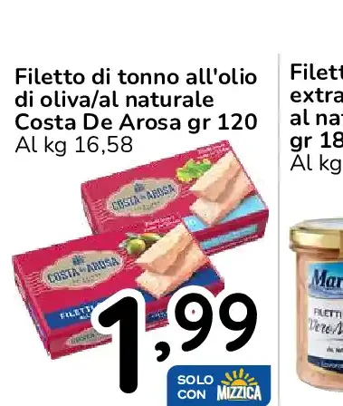 Filetto di tonno all'olio di oliva Costa De Arosa
