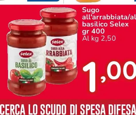 Sugo Selex all'arrabbiata/al basilico