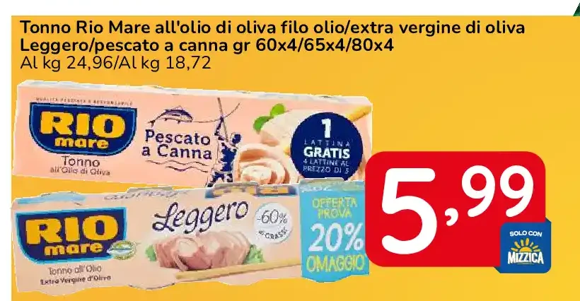 Tonno Rio Mare all'olio di oliva