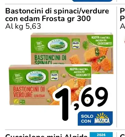 Bastoncini di spinaci/verdure
